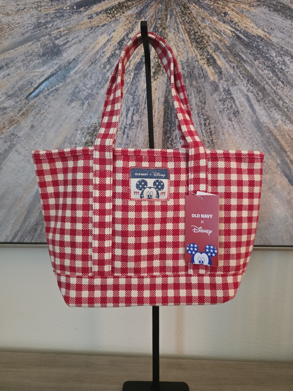 Disney X Old Navy Red Gingham Tote Bag NWT